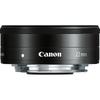 Широкоугольный объектив Canon с фиксированным фокусным расстоянием EF-M22mm F2 STM, Совместим с беззеркальными зеркальными камерами, Черный, Черный