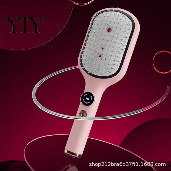 Electric Spray Hair Brush Massage Brush, USB Rechargeable Misting Air Cushion Tangle-free Comb Anti-Frizz Detangler Steam for Dry Damaged Smoothing