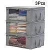 3Pcs Clothing Wardrobe Organizer Bag Clothes Blanket Quilt Closet Box Bag Home Foldable Storage