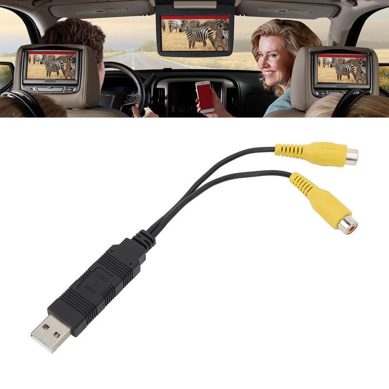 USB to CVBS Video Output Adapter HD Video Easy to Use USB to RCA Interface Cable Adapter for Vehicle new