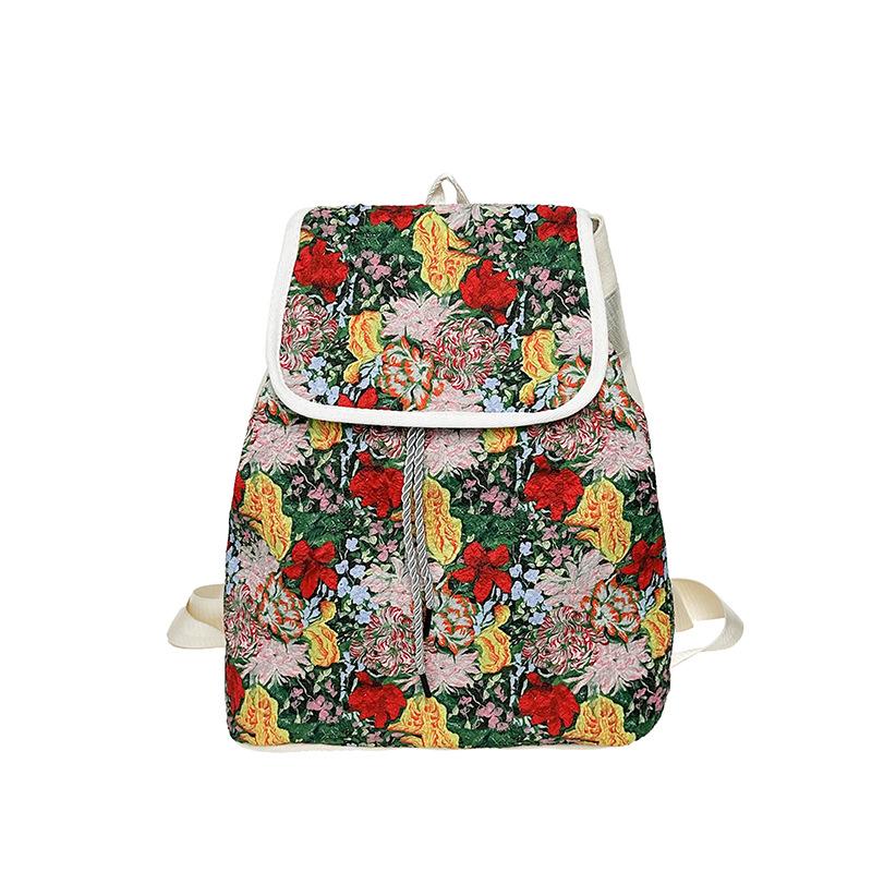 Ethnic Style Artistic Backpack, Large Capacity Leisure Versatile Flip Book Bag Trend