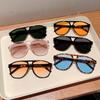 Fashion Pilot Oversized Sunglasses Woman Personality Double Bridges Sun Glasses Female Retro Mirror Eyewear UV400