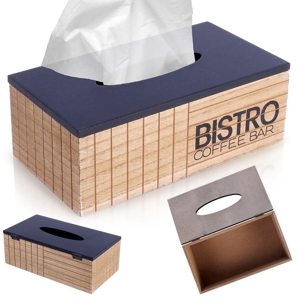 Bistro Wooden Tissue Box 25cm