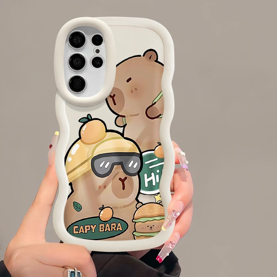 Мультяшная Капибара Мягкий Чехол для Телефона для Samsung Galaxy S24 S20 FE S23 Plus S22 Ultra A25 S21 S25 A26 A34 A24 A54 A36 A55 A35
