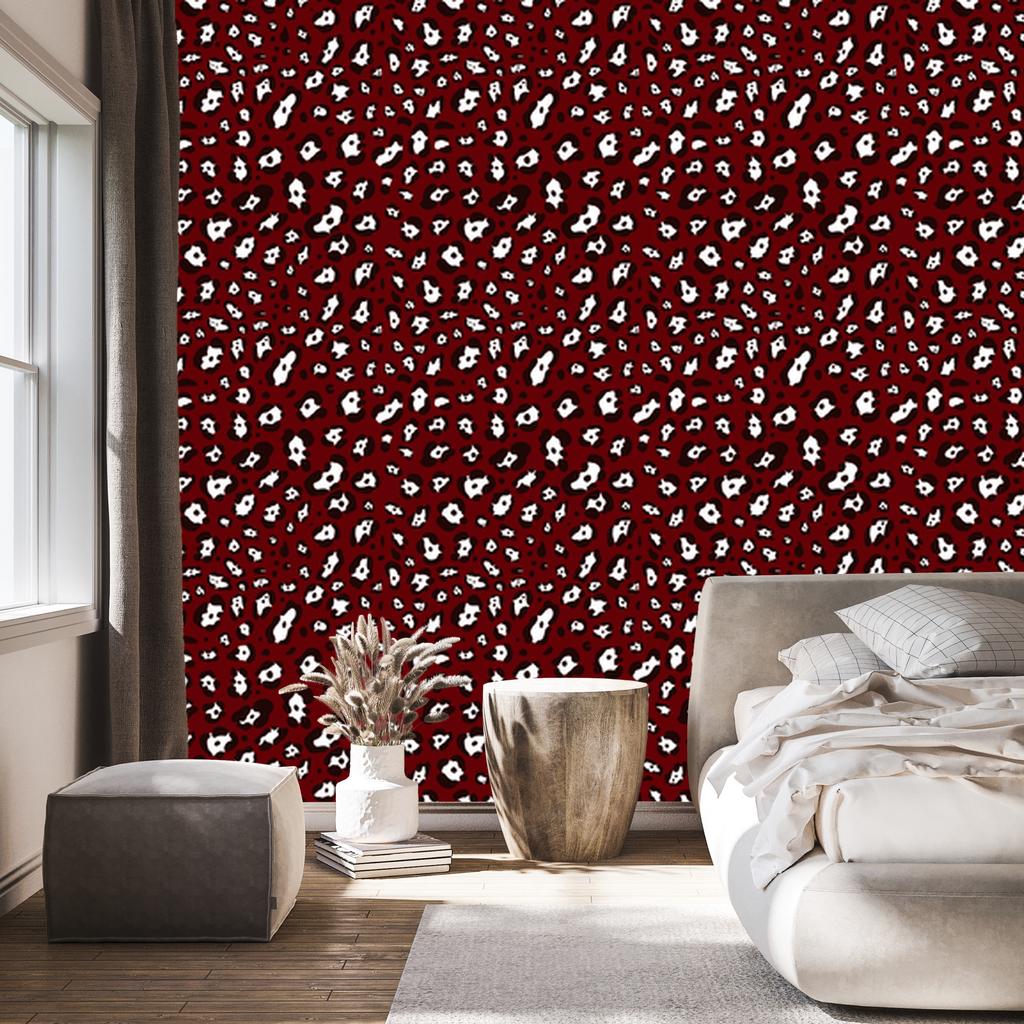 Red velvet leather wallpaper burgundy and red 50x1000