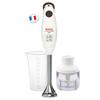 Tefal HB1021 Turbomix Plus Hand Blender (800ml) Beaker & Mini Chopper 2 Stainless Steel Bladed 350W White