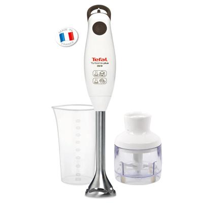 Tefal Ручной блендер HB1021 Turbomix Plus (800мл) Стакан и мини-измельчитель с 2 лезвиями из нержавеющей стали 350 Вт, белый