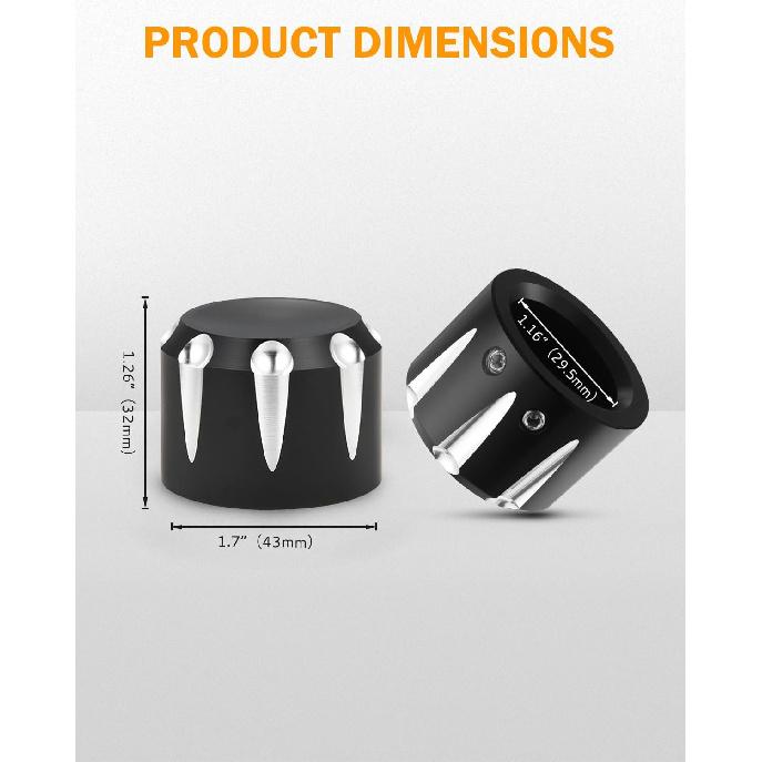 PBYMT Черная крышка гайки передней оси CNC алюминий Совместима для Harley Davidson Touring Road King Street Glide Electra Glide Softail Sportster Iron
