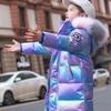 Детские пуховики средней длины и длинные, теплые зимние куртки для девочек среднего и старшего возраста