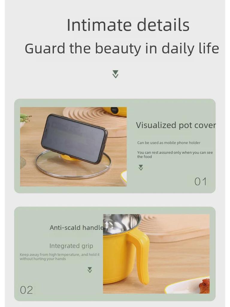 Компактная многофункциональная электрическая плита с антипригарным покрытием: Мини-сковорода и маломощная кастрюля для жарки — идеально для студенческих общежитий