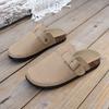 Женские шлепанцы с закрытым носком широкой полноты, шлепанцы Birkenstock на платформе с пряжкой, повседневные кожаные сандалии для улицы для женщин