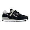 New Balance NB 574 Comfortable Cushioning Abrasion Resistant Low top Kids Lifestyle Shoes Black Gray Kids' PV574EVB