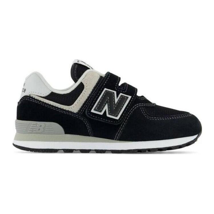New Balance NB 574 Comfortable Cushioning Abrasion Resistant Low top Kids Lifestyle Shoes Black Gray Kids' PV574EVB