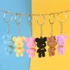 Backpack Charm Wool Bear Shape Key Rings Pendant Soft Color Bear Keychains   Backpack Decoration