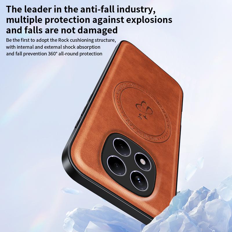 Роскошный магнитный держатель-подставка кожаный чехол для телефона для Xiaomi Redmi 14C 13C Redmi Note 13 14 Pro Беспроводная зарядка Чехол с логотипом