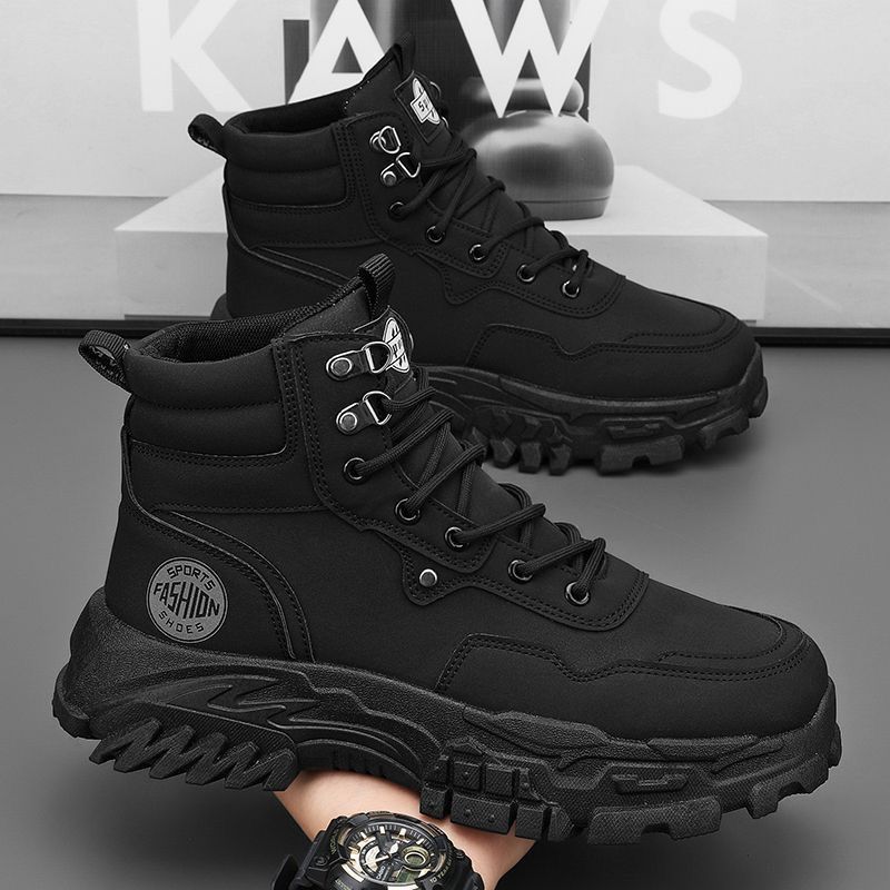 Мужская обувь Весна Новые высокие рабочие ботинки Мужские модные универсальные толстые подошвы Спортивные ботинки Martin с увеличенным верхом для отдыха на открытом воздухе