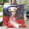 3D Nezuko Demon Slaye аниме плюшевое одеяло, детское фланелевое одеяло пледы для гостиной спальни кровать диван чехол для пикника
