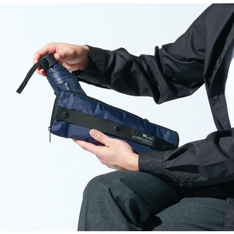 Navy Business Umbrella Case for with Carabiner and Attaches To Solid Perfect for or Business Trips Wpc. Men, Water-Absorbent, Strap, Carry-On Case,