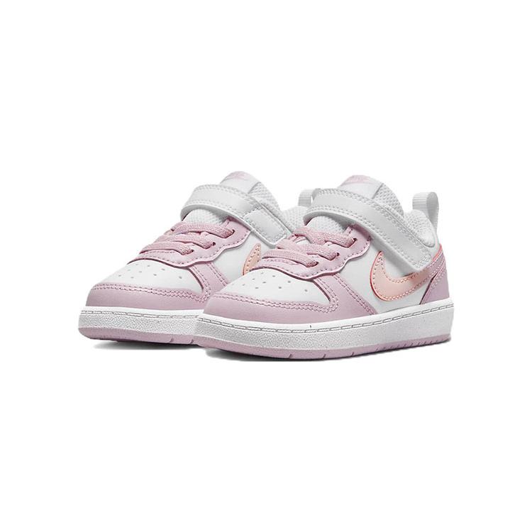 Nike Кроссовки Court Borough Low для малышей, розово-белые, для младенцев и малышей DQ0493-100