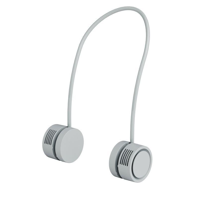 Mini Leaf Less Neck Hanging Fan Portable USB Charging Small Fan Silicone High-capacity Battery Fan 118*59*42mm