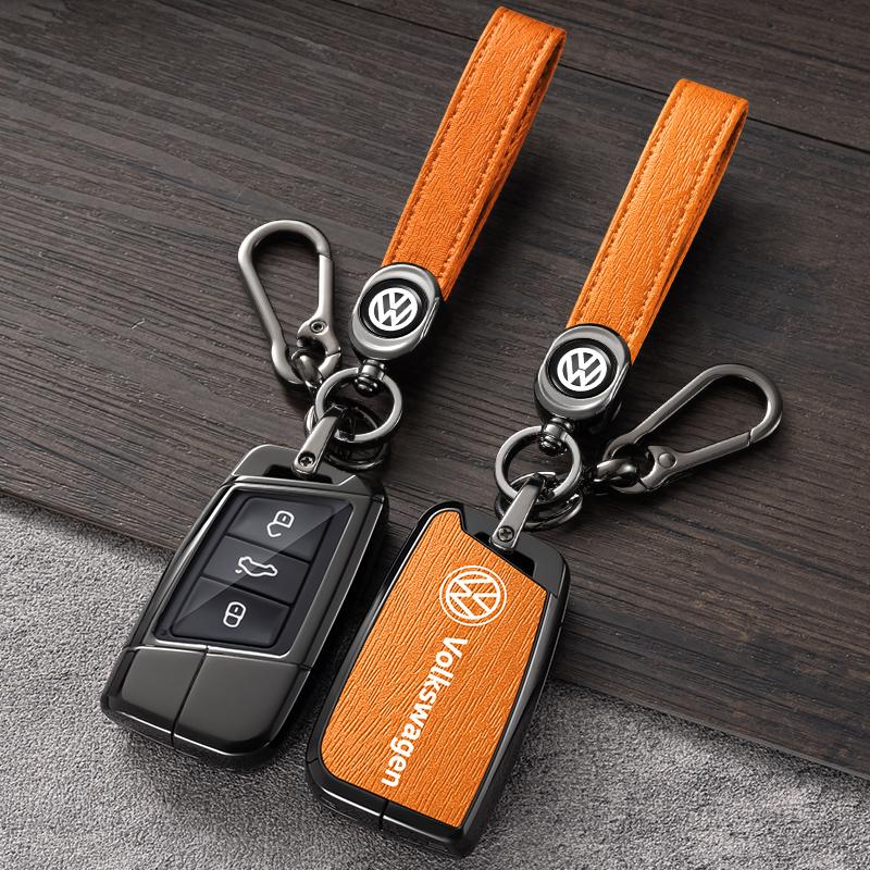 For VW Volkswagen Jetta MK5 Golf Alloy Leather Car Smart Remote Key Case Fob Cover Protector Shell For Volkswagen VW Magotan Pas