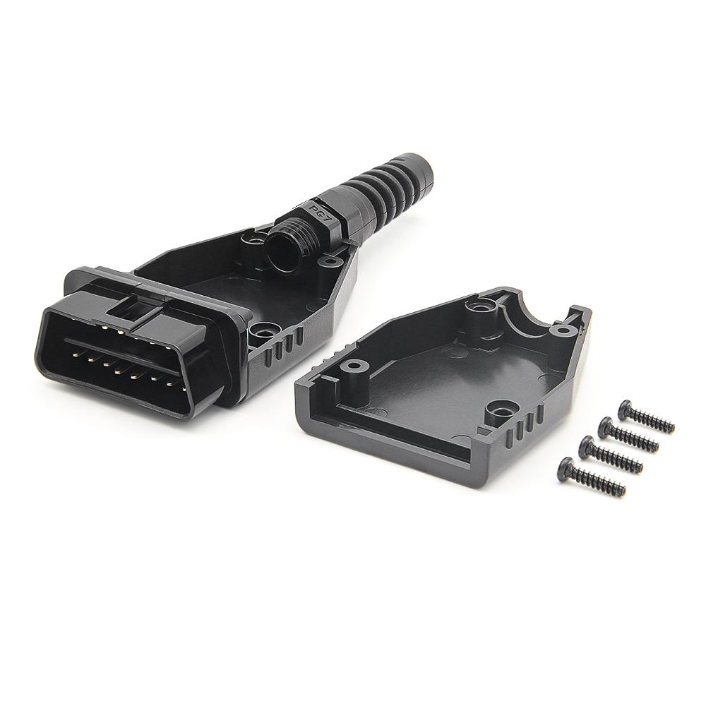 Высококачественный OBD2 Прямоугольный Штекер 16 Pin 12V Диагностический Штекер OBD2 16 Pin Разъем OBD II Адаптер Корпус Штекера+SR+Винт