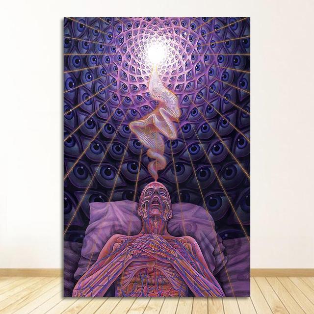 Модульные картины Life, современное украшение дома, настенное искусство, печать на холсте, живопись, постер для спальни, Алекс Грей, психоделическое триповое дерево, без рамки