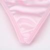 Women's Sexy Sweet Plus Size Thong Bow Breathable Satin Panties Low Waist Seamless T-pants