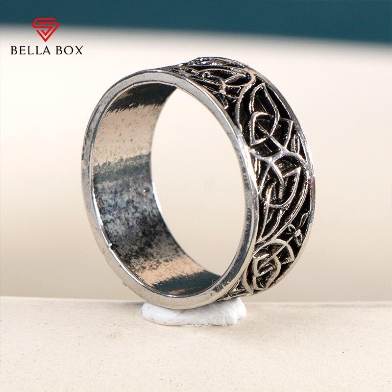BELLA BOX Мужское кольцо с гигантским волком викингов в скандинавской мифологии, защитное кольцо с тотемом волка, модное кольцо унисекс в стиле хип-хоп, рок, подарок на палец в стиле панк