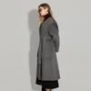 Women's Loose Fit Hooded Merino Wool Blend Coat
