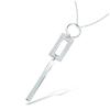[Q4026] - Silver Pendant 'Sissi' Silver White (rhodium-plated) - 55x10 Mm
