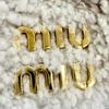 Great MIUMIU cap Logo Metal Boa Cap Hat beige Dyed sheepskin fur Women M 5HC274 Used