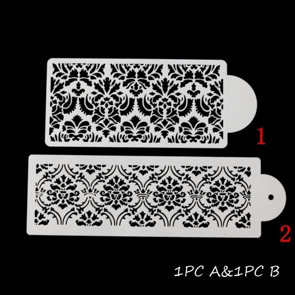 Sugarcraft DIY Template Cake Damask Lace Border Cake Decorating Tool Cupcake Stencil Fondant Mold