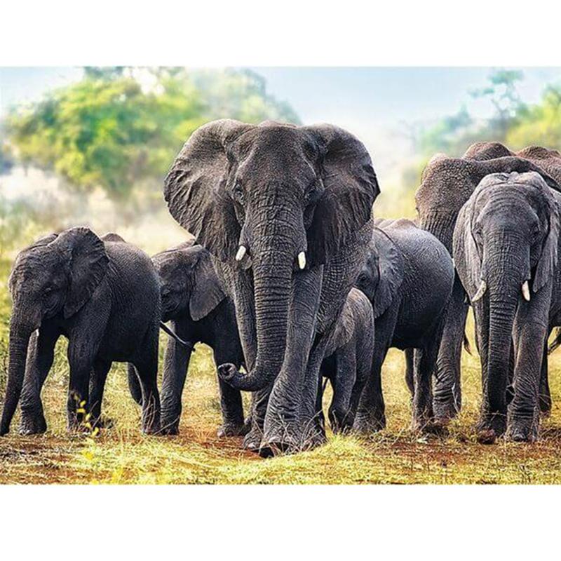 DIY Elephant 5D Diamond Painting Full Round Drill Animal Diamond Embroidery Cross Stitch Mosaic Kits Wall Art Home Decor