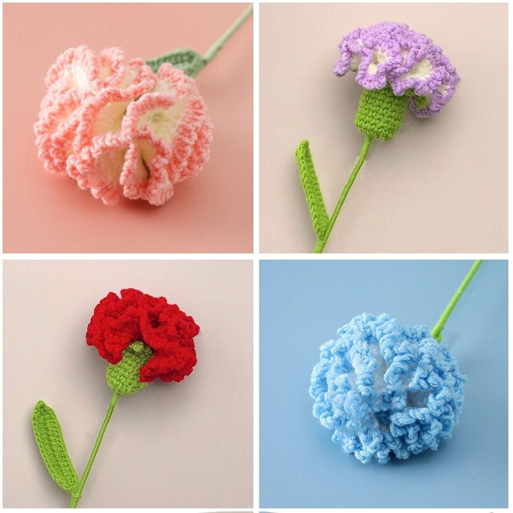 Букет ручной вязки на День матери. Самодельные искусственные цветы. Разноцветный свадебный букет.