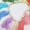 Tassels Wooden Beads Garlands Cotton Decorative Handle Decorations Tassels Beads Pendants for Cabinet Door