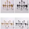 Metal 5/6 Hooks Rack Wall Mounted Towel Clothing Hanging Stand Door Hook  Entryway Kitchen Utensil