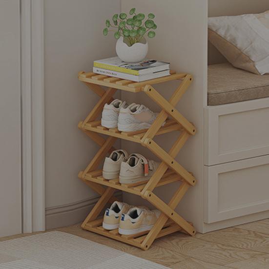 Экономящий место деревянный органайзер для обуви, складная полка для обуви, угловая, устойчивая конструкция, большой размер