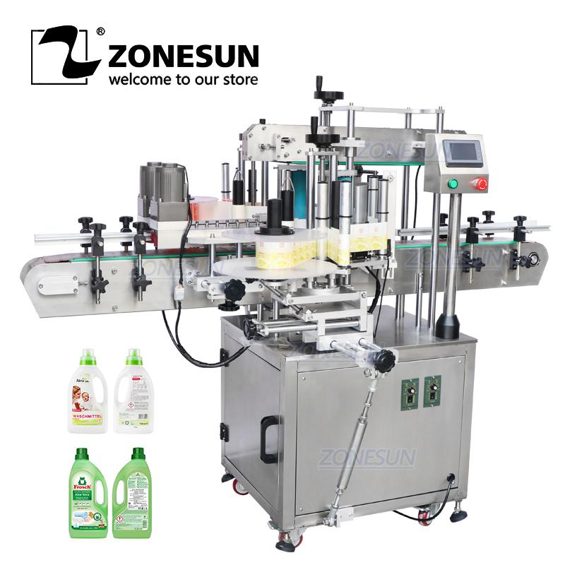 ZONESUN ZS-TB300V Custom Automatic Labeling Machine Double Side Flat Surface Square Bottle Detergent Bottle Label Applicator
