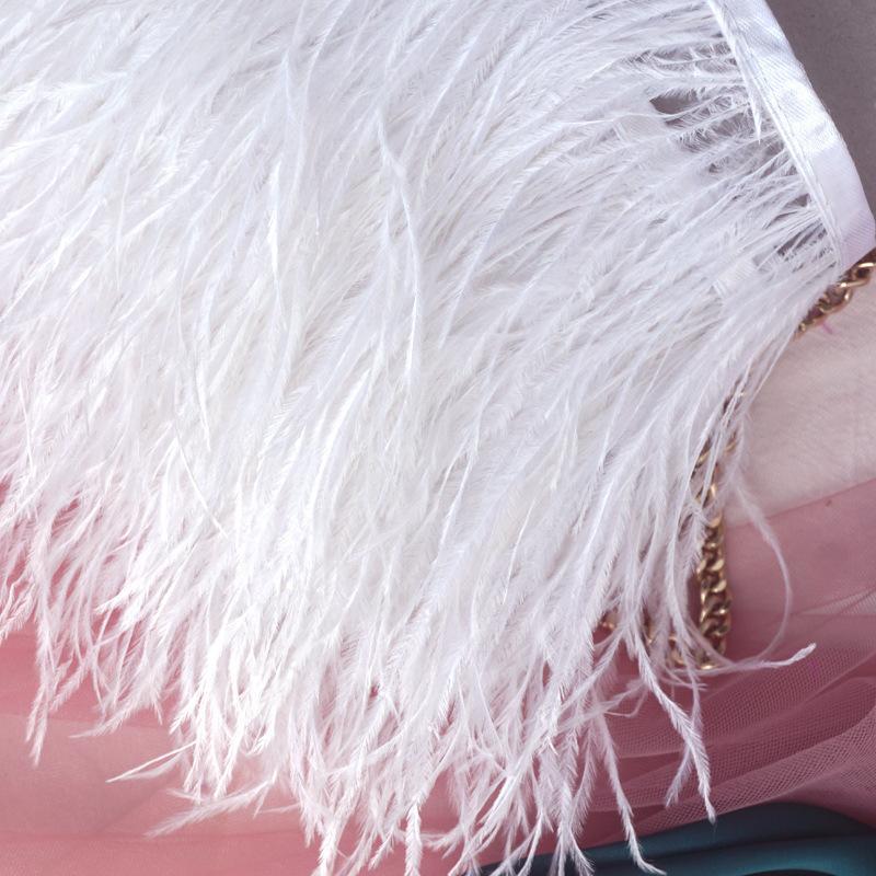 Decorative Feather Cloth Strip 10-15Cm Ostrich Hair Cloth Edge Dress Cuffs Latin Dance Skirt Diy Clothing Accessories