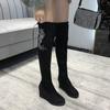 Women's Thigh-High Winter Over The Knee Boots 2025 Slimming Built-In Heel Lift Elastic Fabric Plus Size Furry Long Boots