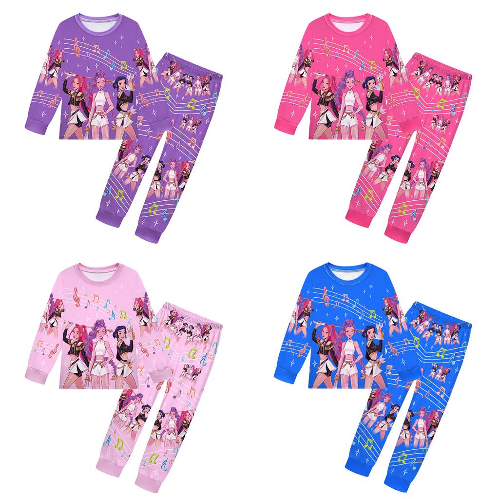 Children's Witch  Girls Printed Suit Long Sleeve Pants Suit