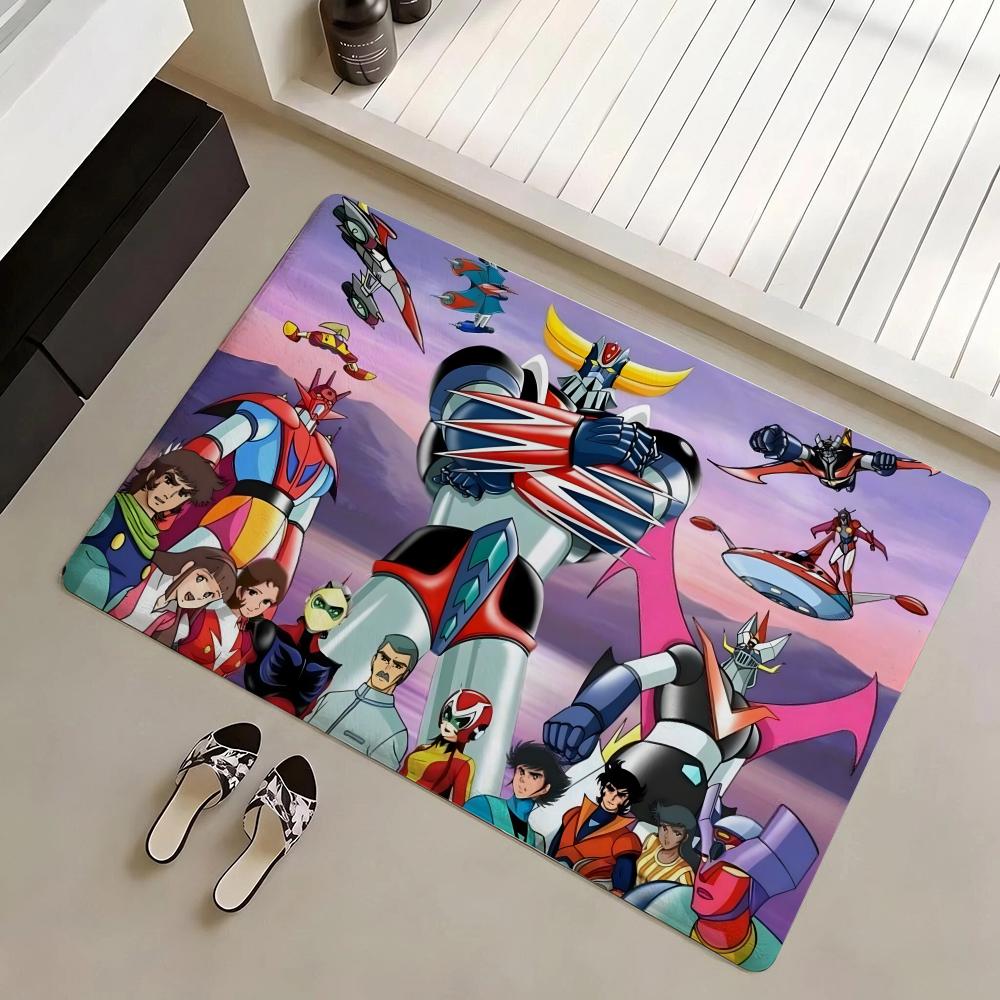 Floor Mat Eco Flannel Doormat Non-Slip Odorless Indoor Soft Short Plush Floor Rug Anime U-UFO Robot Goldrake