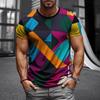 T-Shirt for Men's Clothing Geometric Print Summer Short Sleeve Tee Casual Oversize T-shirt Tops Size XXS-6XL