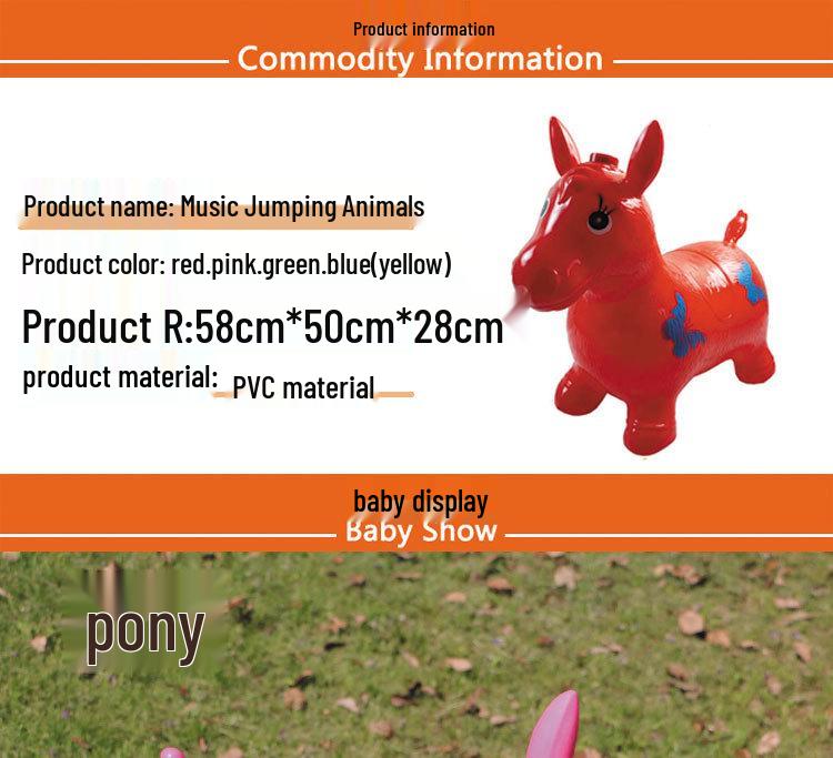 Очень большой толстый надувной музыкальный прыгающий конь для детей - Взрывозащищенная конструкция