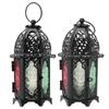 2Pcs Vintage Castle Candle Holder Black Retro Iron Metal Wedding Home Decorations