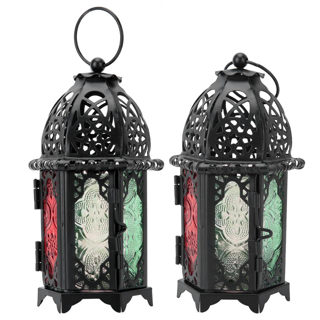 2Pcs Vintage Castle Candle Holder Black Retro Iron Metal Wedding Home Decorations