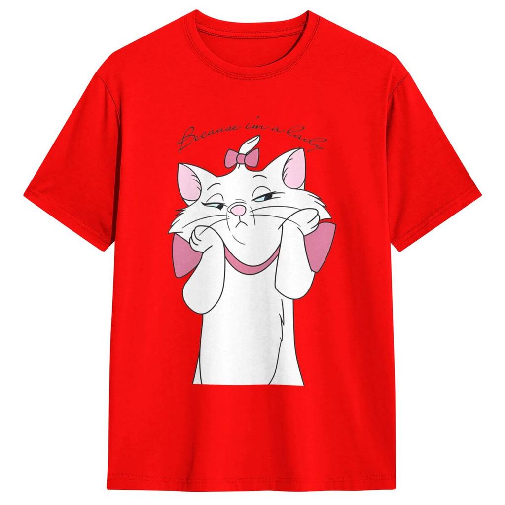 The Aristocats Marie Cat T Shirt Hipster T-Shirts Short Sleeves Aesthetic Tshirt Beach Cotton O-Neck Oversize Top Tees