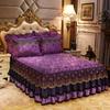 Бархатная кружевная юбка-кровать в европейском стиле, тисненое покрывало, нескользящий защитный чехол, теплое постельное белье на осень и зиму