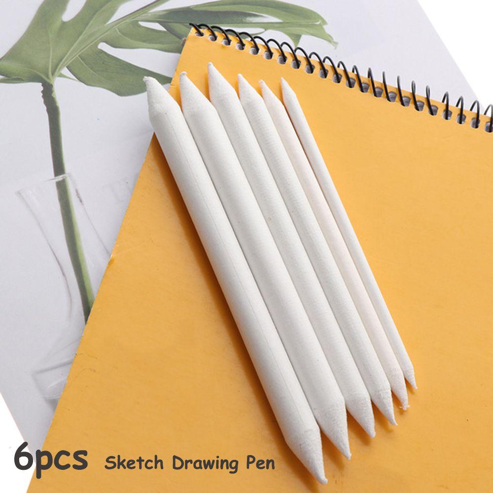 6 PCS New Artist Graffiti Paint Tool Tortillon Blending Smudge Sketch Drawing Pen Sandpaper